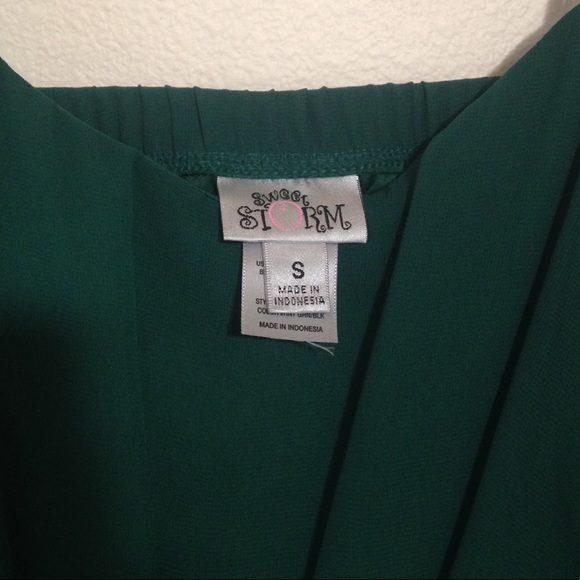 Sweet Storm Teal and Black Spaghetti Strap Peplum Mini Dress - Picture 4 of 9